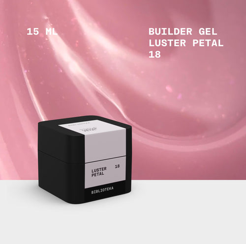 BIBLIOTEKA Builder Gel No. 18 Petal LUSTER – Soft Pink with Shimmer