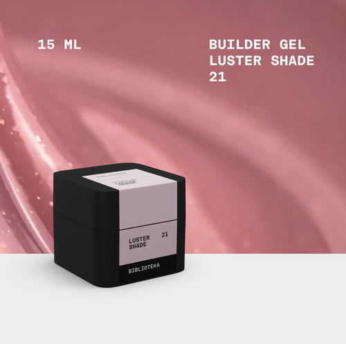 BIBLIOTEKA Builder Gel No. 21 LUSTER Shade – Cool Pink-Beige with Shimmer