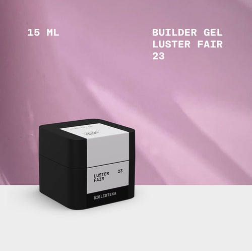 BIBLIOTEKA Builder Gel No. 23 LUSTER Fair – Light Milky Lilac with Shimmer