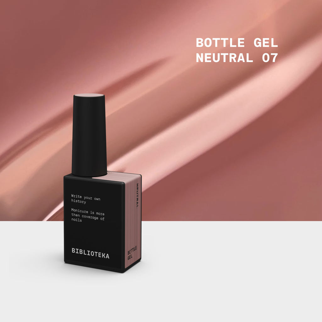 BIBLIOTEKA Bottle Gel Nº 07 Neutral — gel constructor en tono beige neutro, 10 ml.