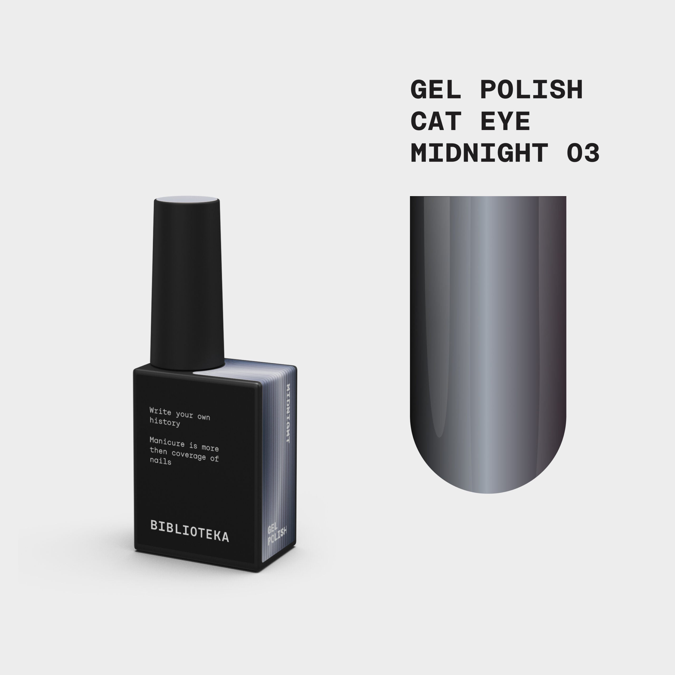BIBLIOTEKA Esmalte Cat Eye Nº 03 Midnight — Azul profundo, 10 ml