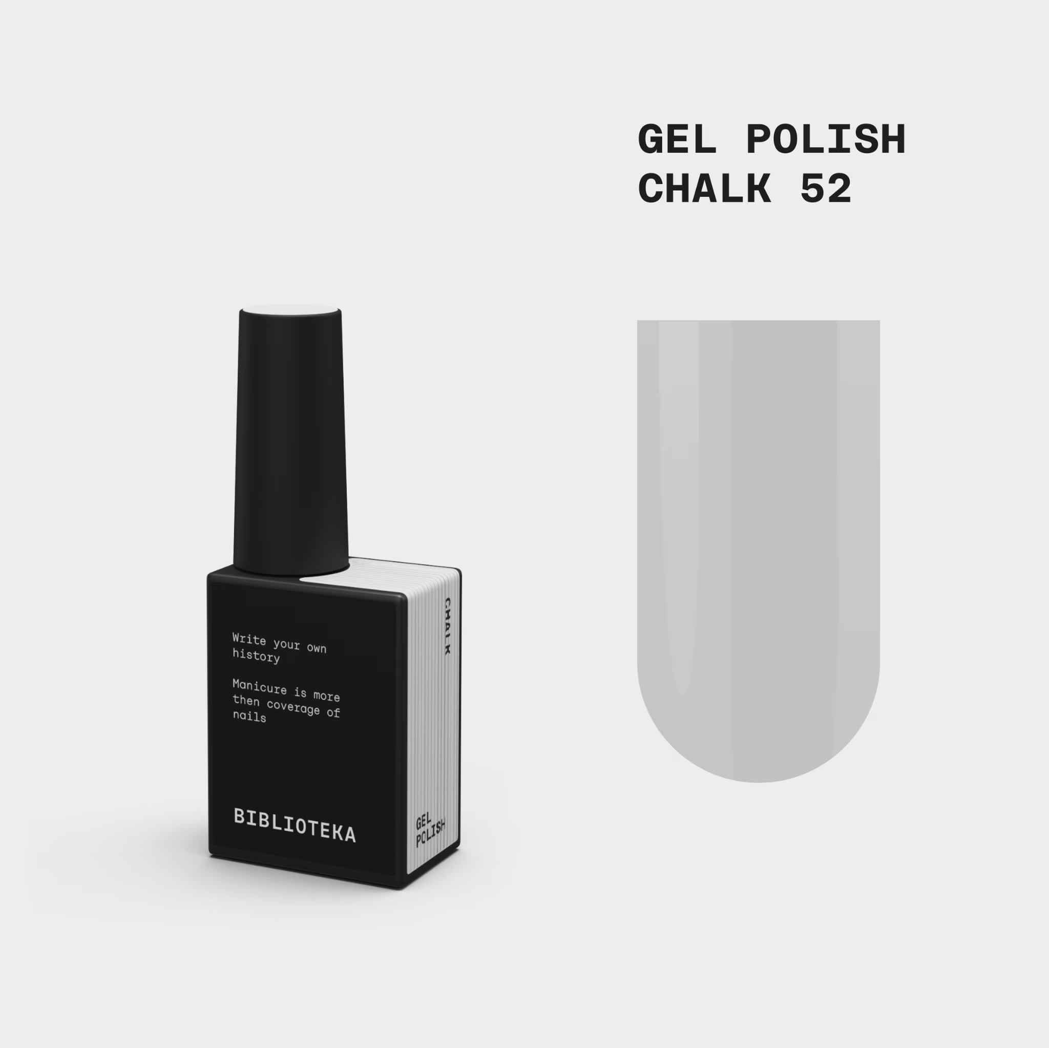 BIBLIOTEKA Esmalte semipermanente Nº 52 Chalk — gris claro, 10 ml