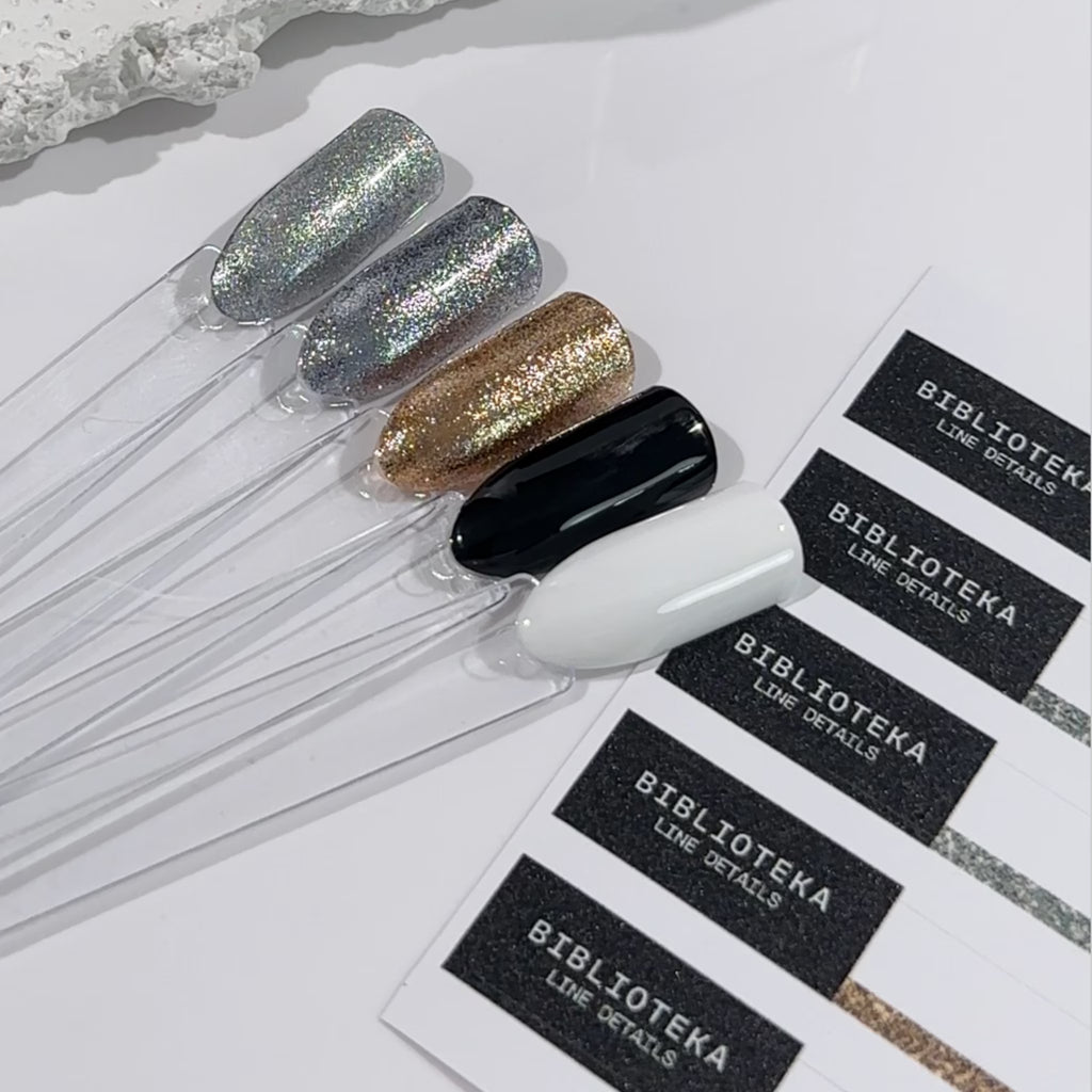BIBLIOTEKA, Line paint Silver No Wipe – Срібла гель-фарба для ліній без липкого шару, 5 мл