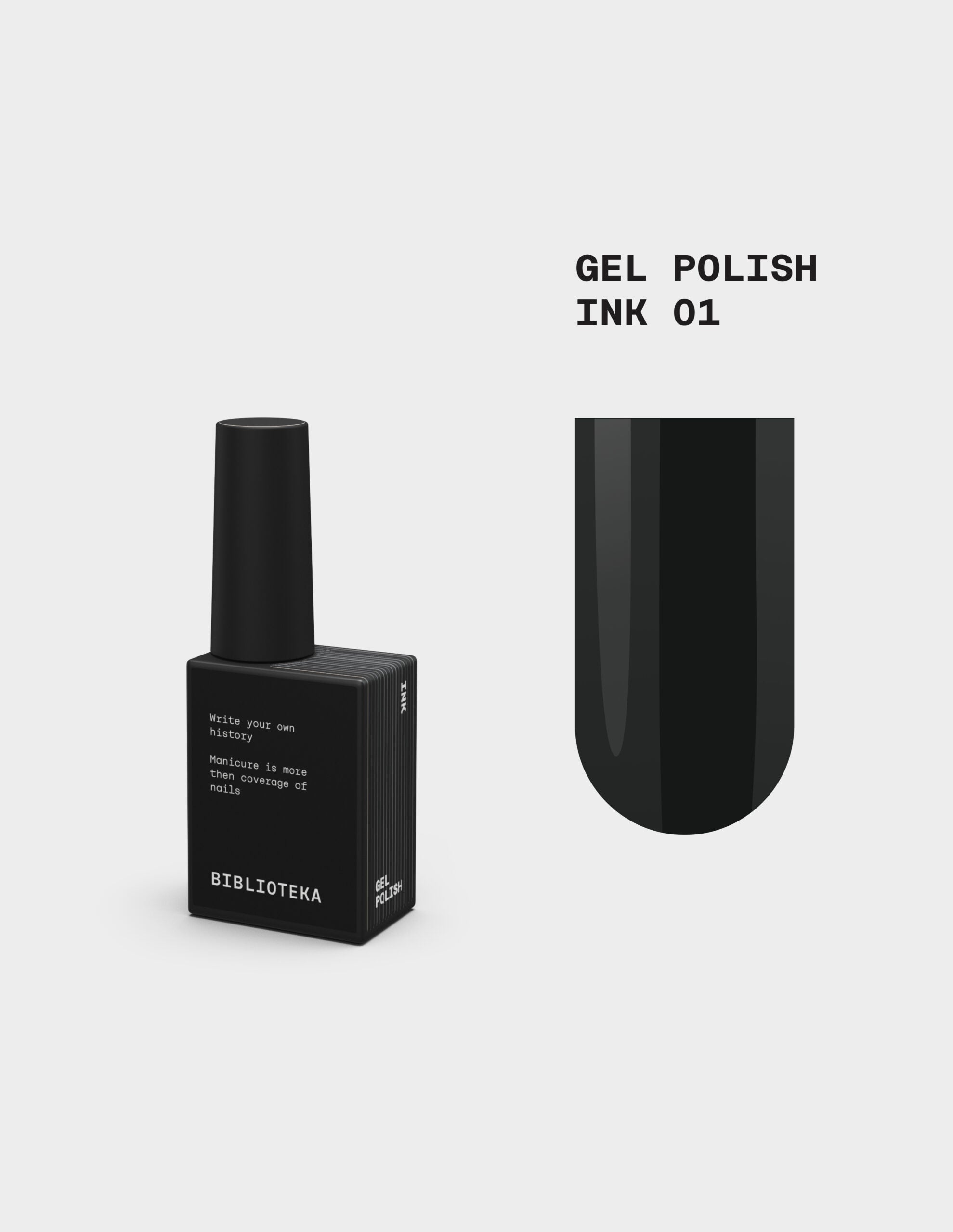 BIBLIOTEKA Esmalte Nº 01 Ink — Negro, 10 ml