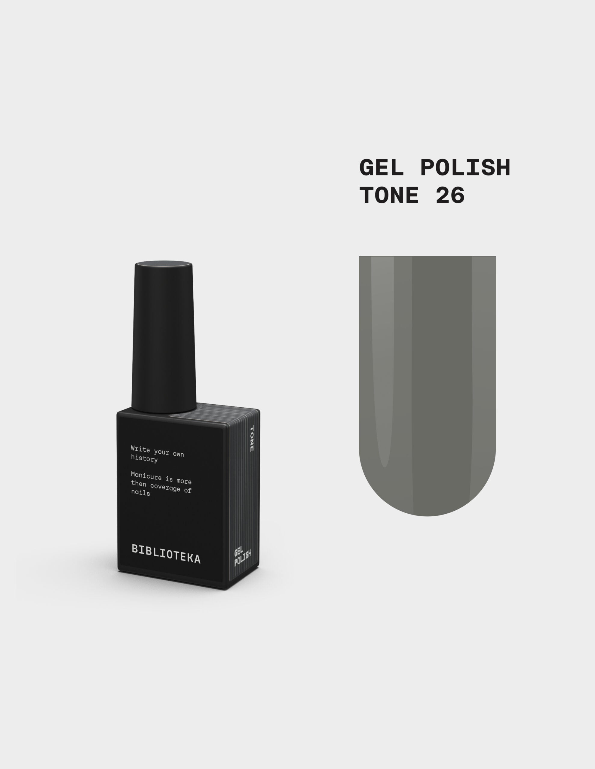 BIBLIOTEKA Esmalte Nº 26 Tone — Gris, 10 ml