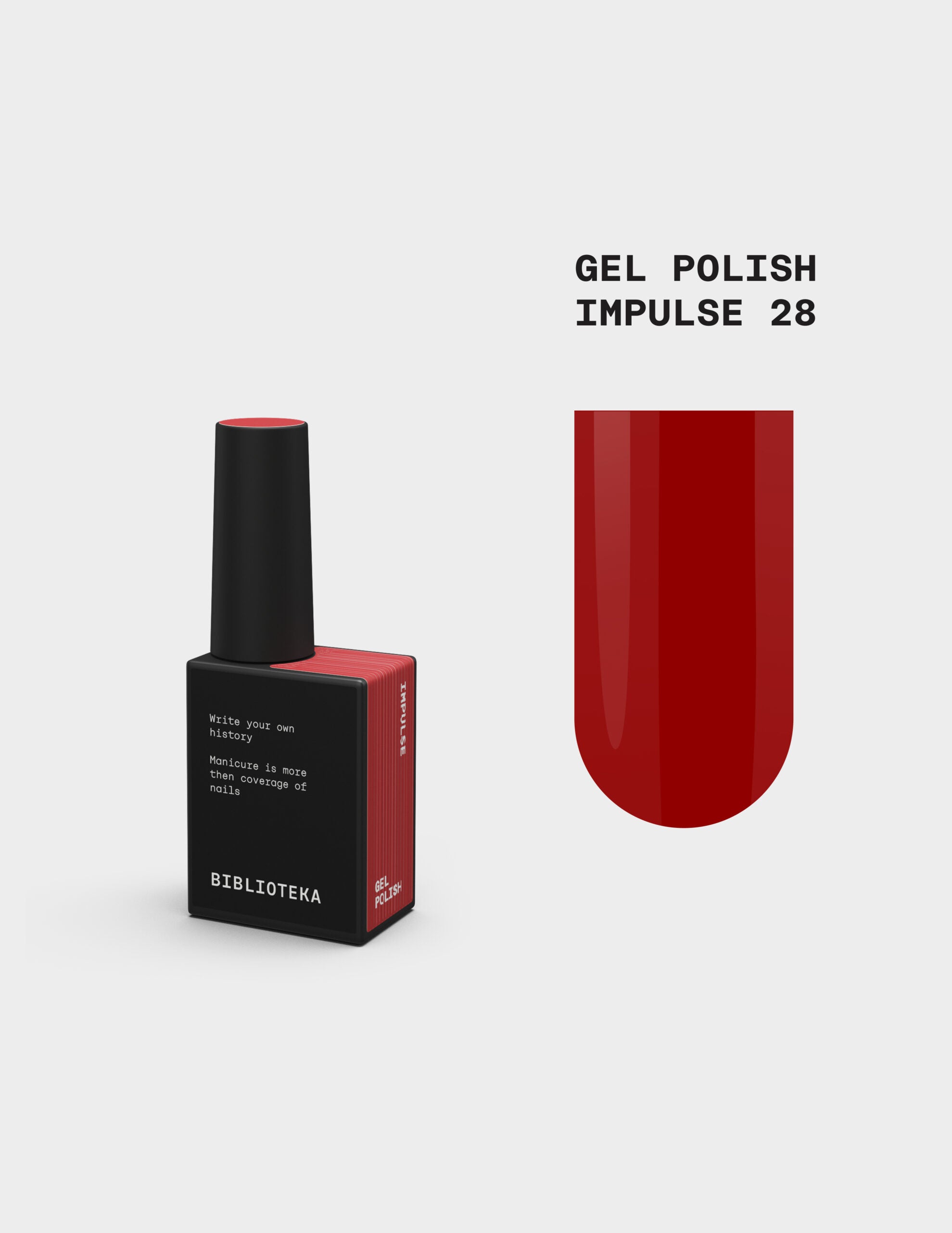 BIBLIOTEKA Esmalte Nº 28 Impulse — Rojo intenso, 10 ml