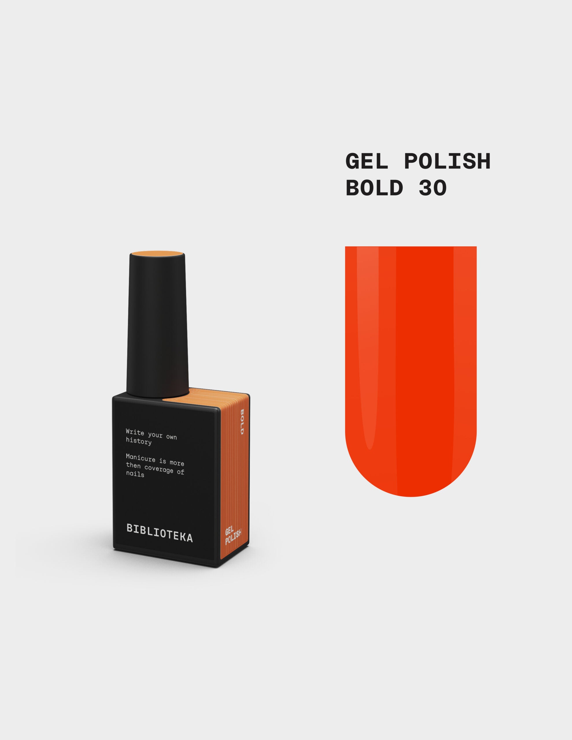 BIBLIOTEKA Esmalte Nº 30 Bold — Naranja, 10 ml