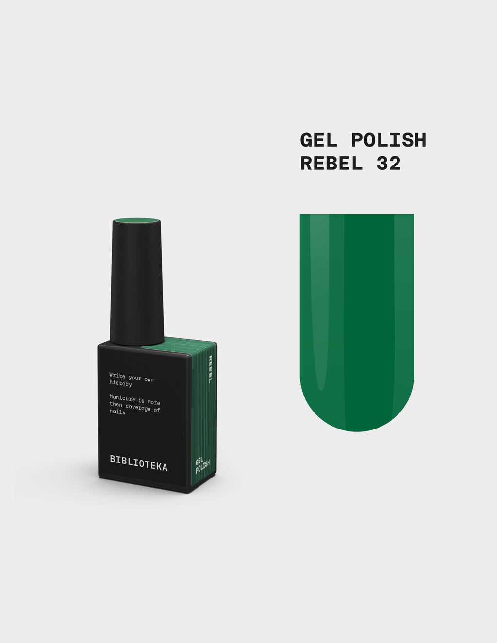 BIBLIOTEKA Esmalte Nº 32 Rebel — Verde, 10 ml