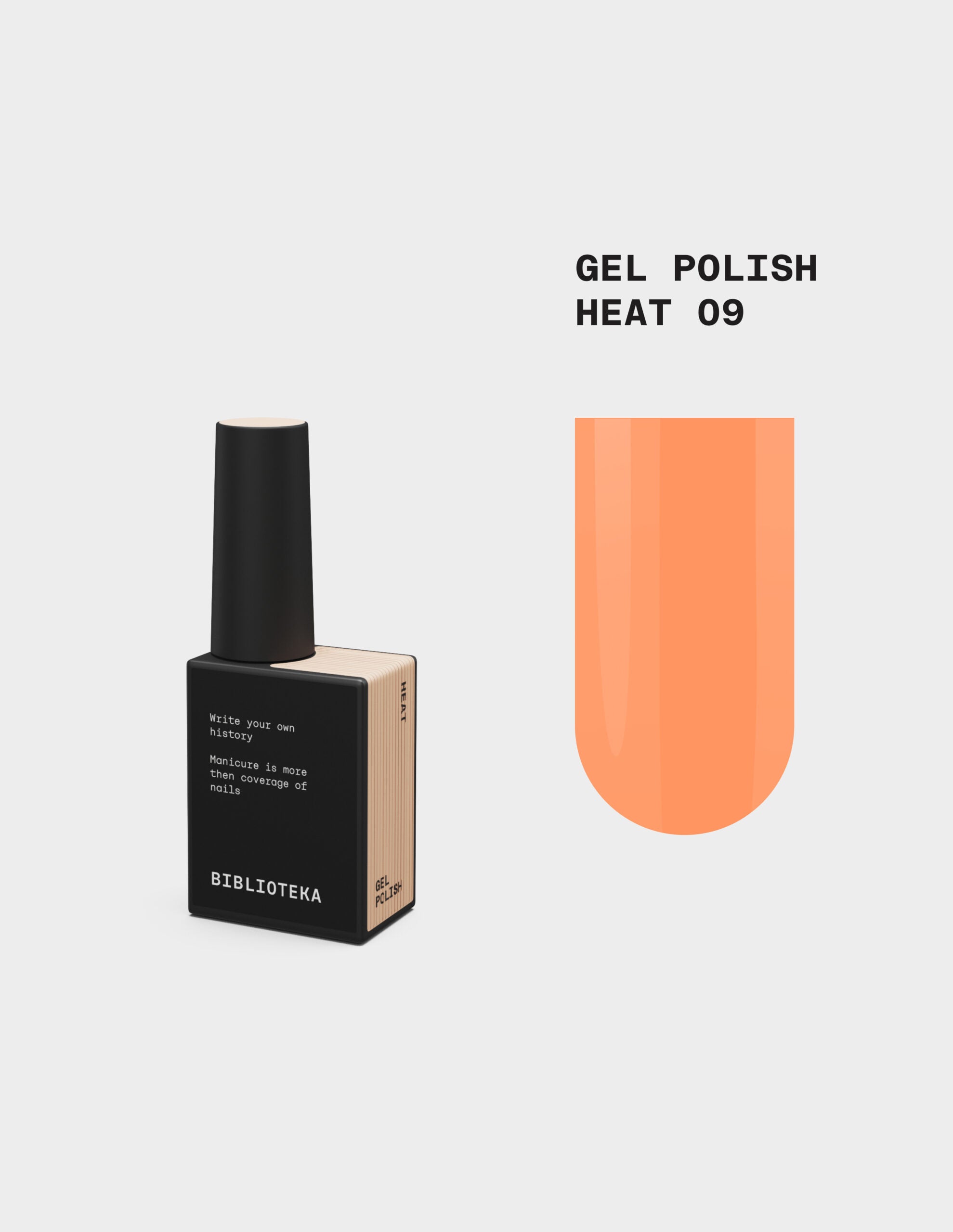 BIBLIOTEKA Esmalte Nº 09 Heat — Naranja, 10 ml