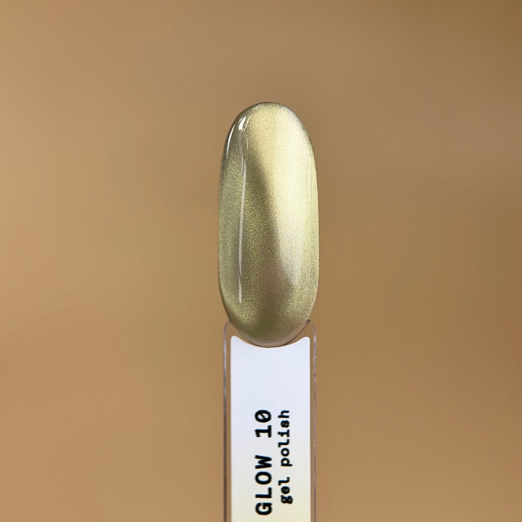 BIBLIOTEKA Esmalte Cat Eye Nº 10 Solar Glow — Dorado cálido, 10 ml