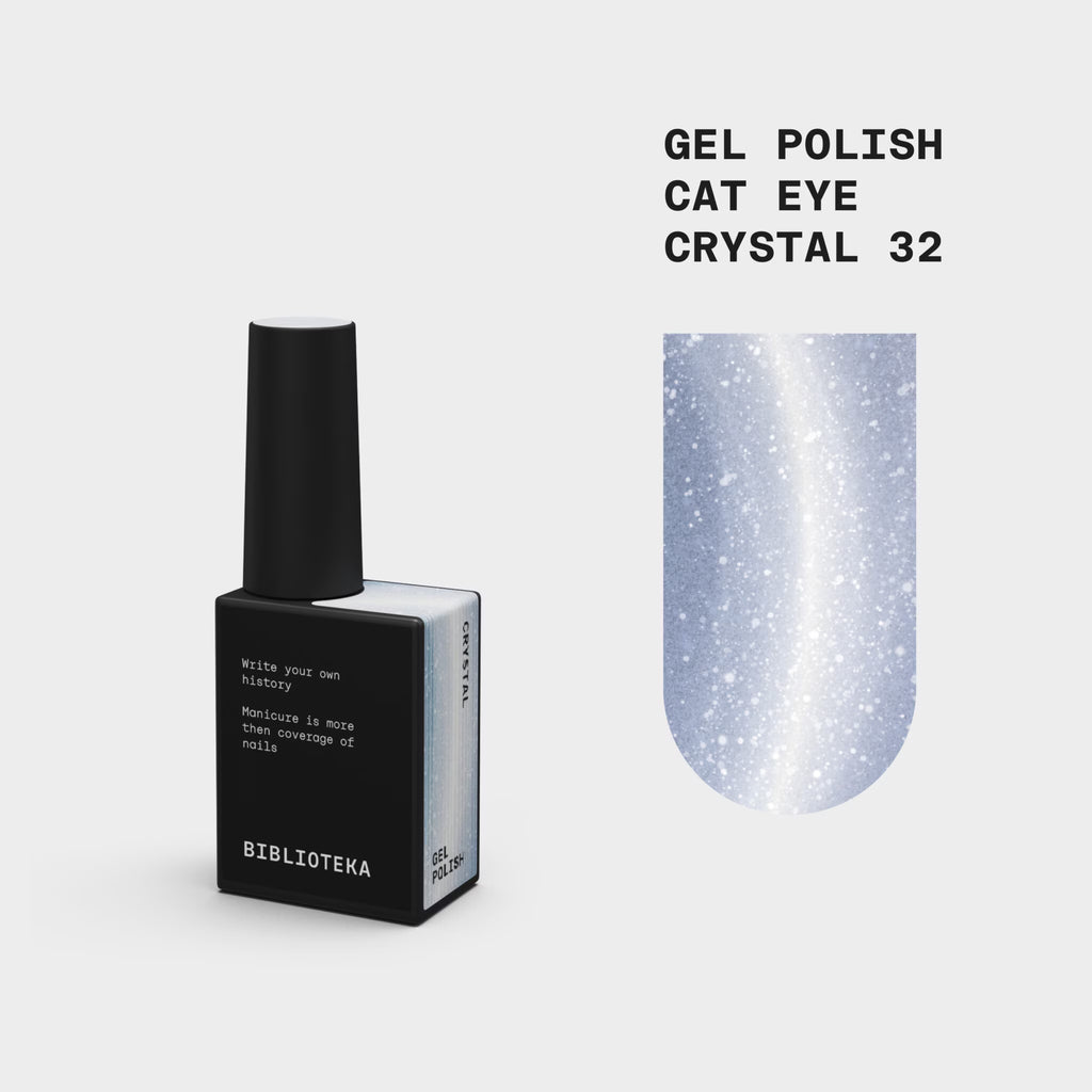 BIBLIOTEKA Esmalte semipermanente efecto ojo de gato Nº 32 Crystal – azul claro, 10 ml