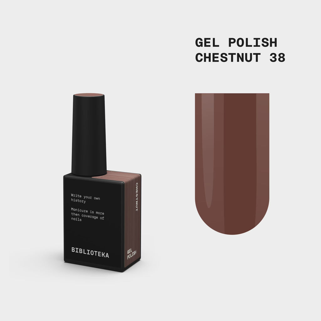 BIBLIOTEKA Gel Polish No. 38 Chestnut - Rich brown, 10 ml