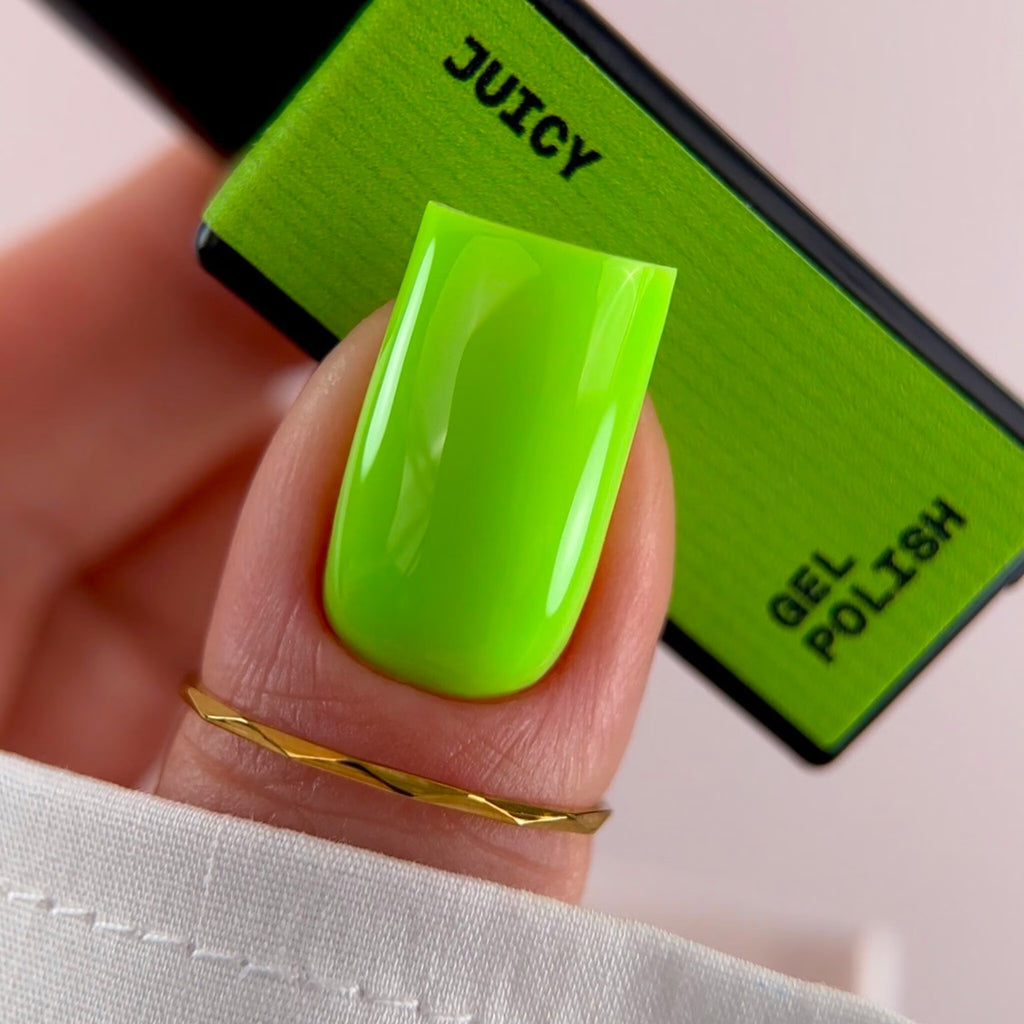 BIBLIOTEKA Esmalte Semipermanente Nº 70 Juicy — verde lima brillante, 10 ml.