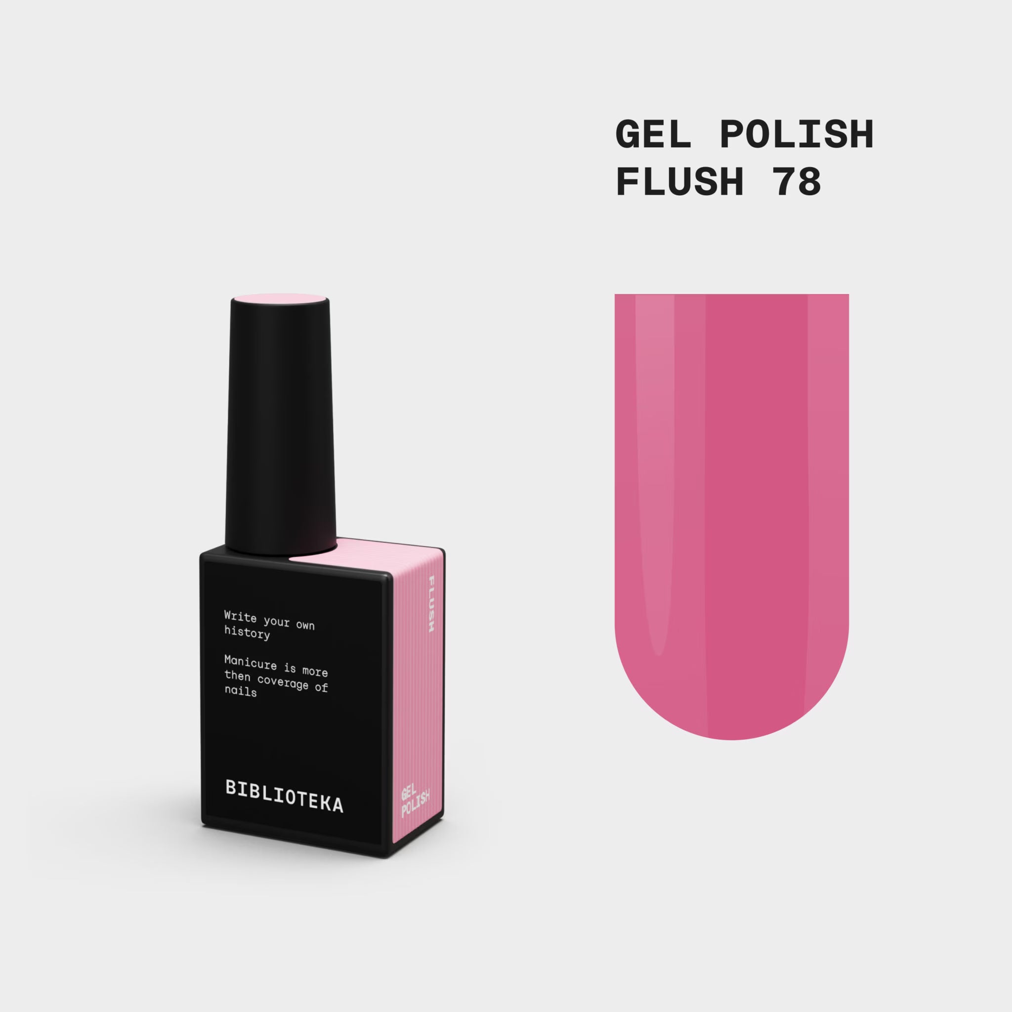 BIBLIOTEKA Esmalte semipermanente n.º 78 Flush - Tono rosa rubor frío, 10 ml