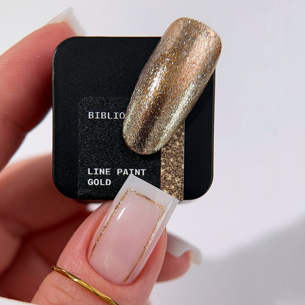 BIBLIOTEKA Line Paint Gold No Wipe
Gel Paint glitter dorado sin capa de dispersión para líneas finas, 5 ml