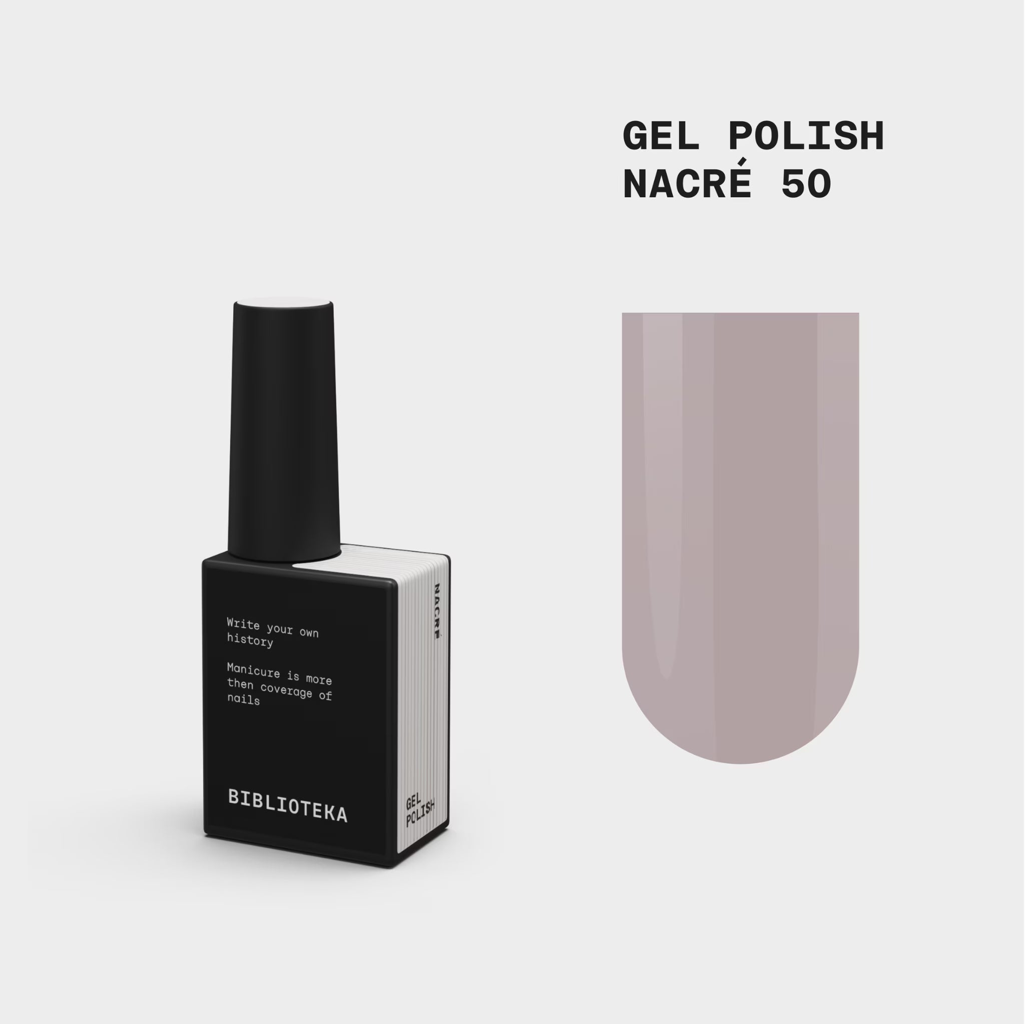BIBLIOTEKA Esmalte semipermanente Nº 50 Nacré — rosa suave, 10 ml