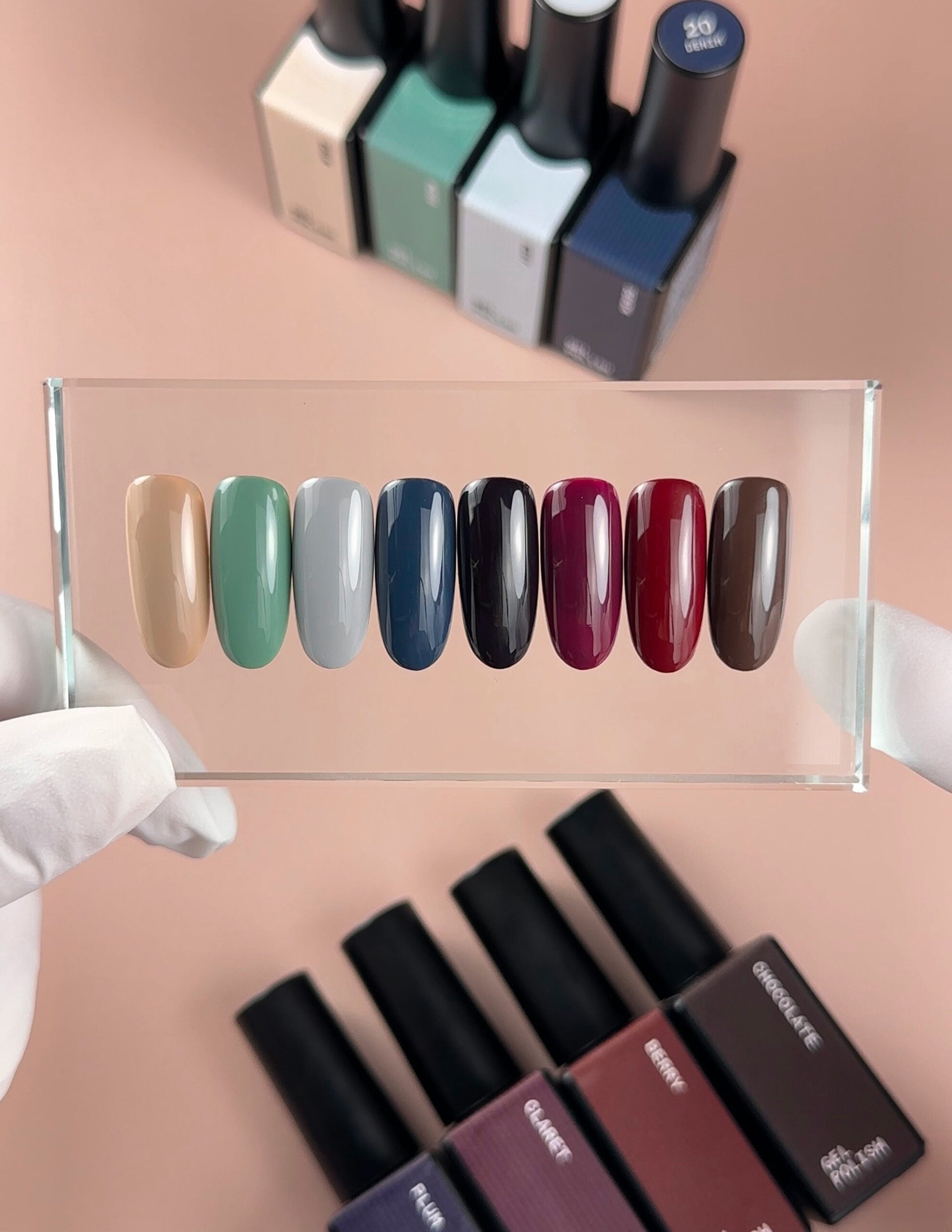 BIBLIOTEKA Set de esmaltes WARM LAYERS № 17-24