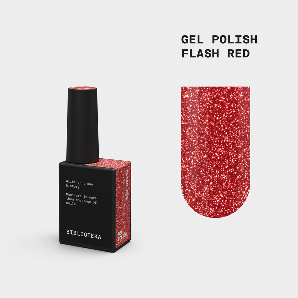 BIBLIOTEKA Гель-лак Flash Red – Red, 10 ml