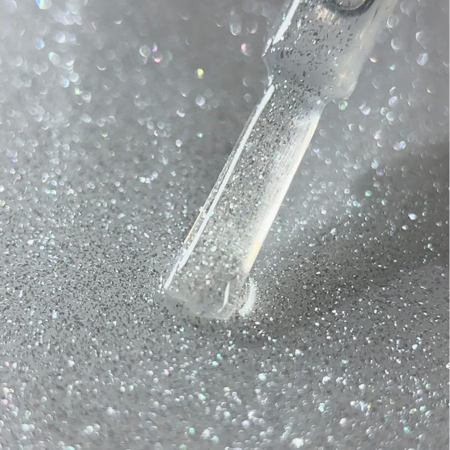 BIBLIOTEKA No-Wipe Top Coat with UV Filter — Silver Glow, 10 ml